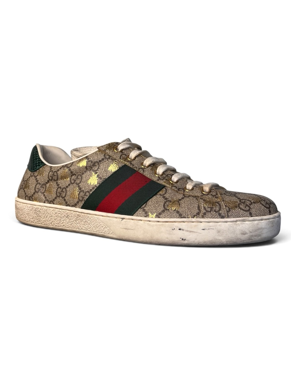Gucci Ace GG Supreme Monogram Canvas Bees Sneaker Sz 10 1/2 UK / 11-11.5 US